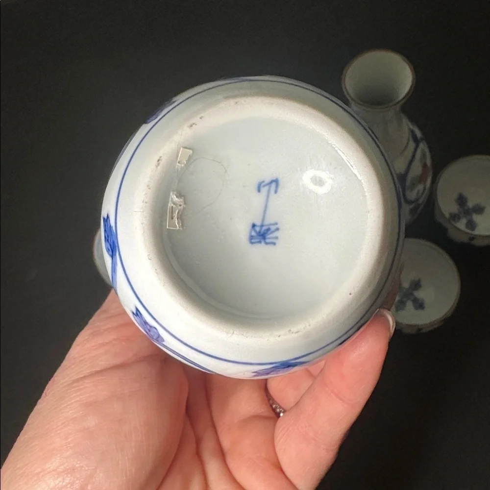 Japanese porcelain sake set
